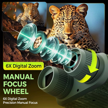 2.5K Night Vision Goggles Infrared Digital Binoculars 6X Zoom + 2000mAh Hunting