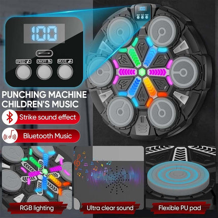 Music Punching Machine Bluetooth Wall Mounted Boxing Trainer Toy