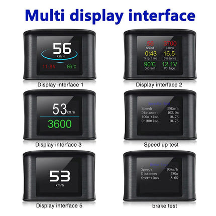Smart Car HUD P10 Digital Head Up LCD Display Speedometer OBD 2 Scanner Upgrade