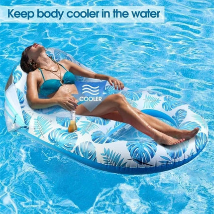 Pool Lounge Float with Canopy UPF50+,Extra Large Floats Large for Adults Heavy (Blue)