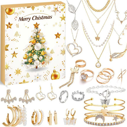 Jewelry Advent Calendar Christmas 24 Days Countdown Calendar Xmas Box Gifts