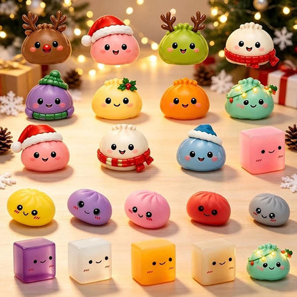 2026 Christmas Squishies Advent Calendar, 24 Days Dumpling Toys, Adult Stress-Relief Toy, Christmas Gift