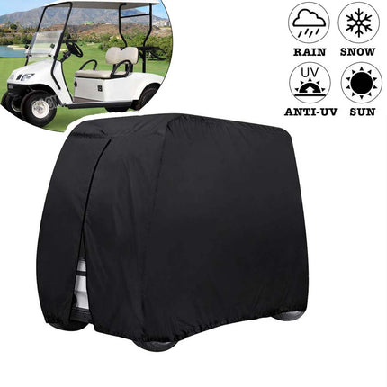 Golf Buggy Cart Cover 2 Passengers Waterproof Dust-proof Rain UV Protect Storage