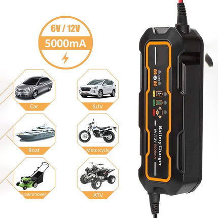 Smart Battery Charger Trickle 5A 6V/12V Automatic SLA AGM Car Truck Motorcycle