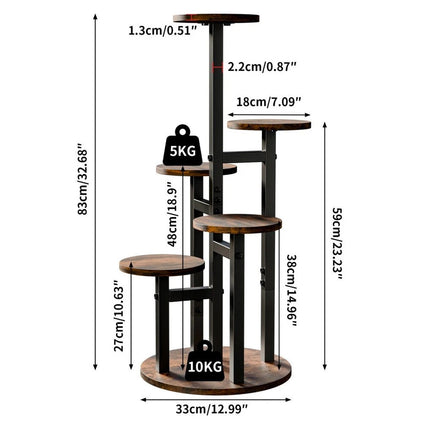Vertical Plant Stand Indoor Flower Pots Holder Wood Outdoor Tiered Plant Shelf