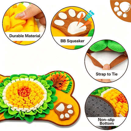 Pet Dog Cat Snuffle Mat, Foraging Food Hidden Feeding Toy for Boredom Relief