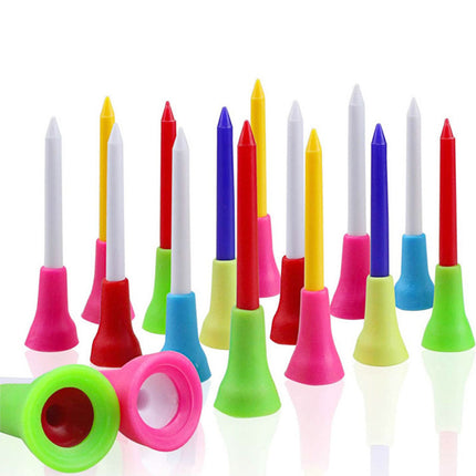 200pcs 83mm Golf Tees Multi Color Plastic With Rubber