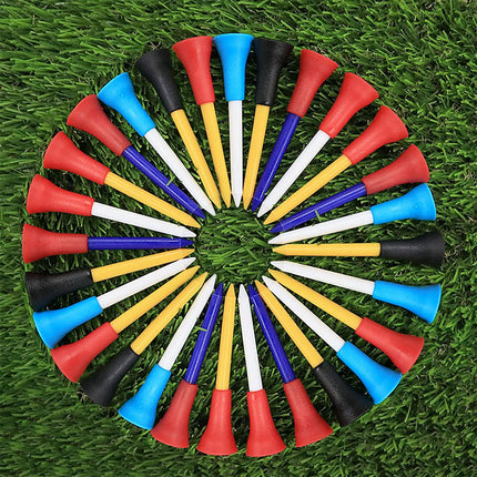 200pcs 83mm Golf Tees Multi Color Plastic With Rubber