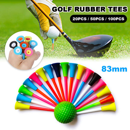 200pcs 83mm Golf Tees Multi Color Plastic With Rubber