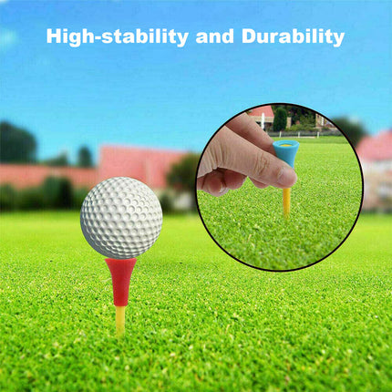 200pcs 83mm Golf Tees Multi Color Plastic With Rubber