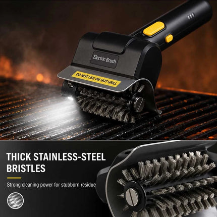 Cordless Electric BBQ Grill Brush Cleaner 1100RPM Rechargeable Stainless Steel