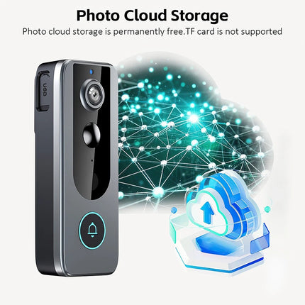 Wireless WiFi Doorbell Camera Audio Intercom Motion Detect Night Vision Doorbell