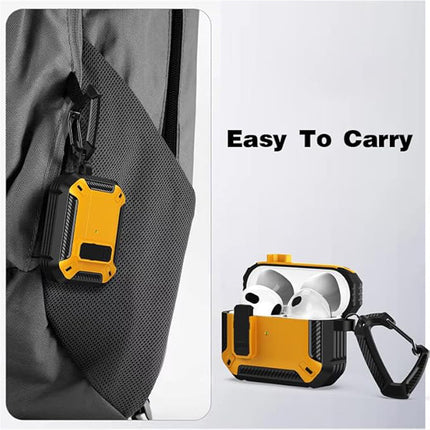 Yellow Armor Case For Apple AirPods Pro, Heavy Duty Shockproof Earphone Protective Cover