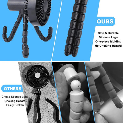 Portable Handheld Cooling Fan Flexible Tripod Clip Desk Bike Adjustable