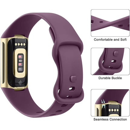 Purple Replacement Bands for Fitbit Charge 5 6 Band Tracker Fitness Strap Wristbands