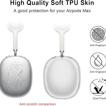 For Apple Airpods Max Headphone Case Cover Shockproof Silicone Full Protector Silver