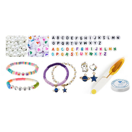 Clay Beads Bracelet Making Flat Polymer Heishi Jewellery Kit 3840pcs DIY Pack AU