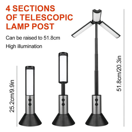 Portable Tent Light Outdoor Camping Lantern Telescopic Night Lamp Rechargeable