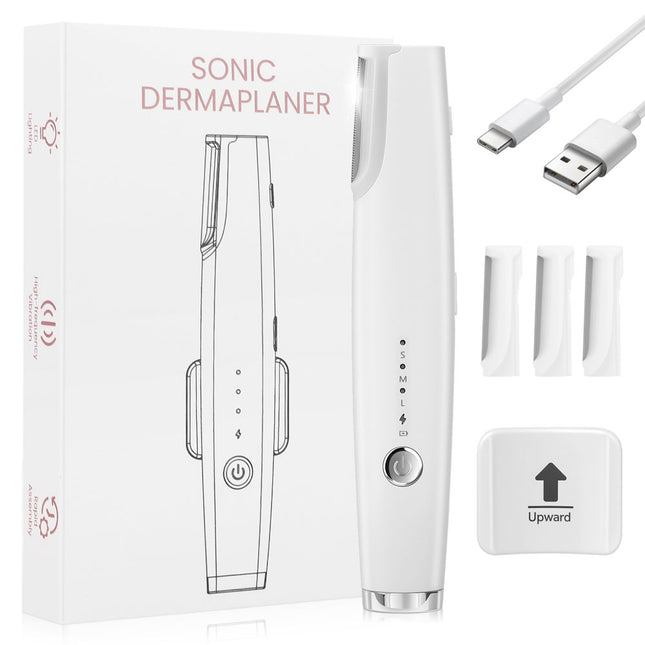 Women Electric Dermaplane Razor 3-Speed Rechargeable Facial Hair Peach Fuzz Remo