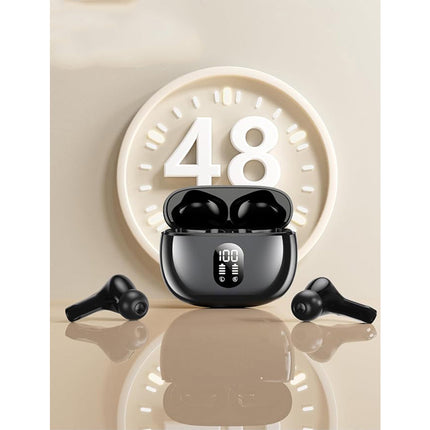 Black Sweatproof Wireless Bluetooth Earphones Headphones Sport Gym Earbuds with Mic