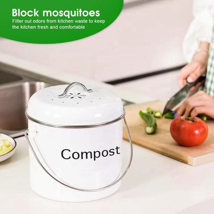 3.5L Kitchen Compost Bin Rubbish Waste Composter Basket Recycling Scrap Trash