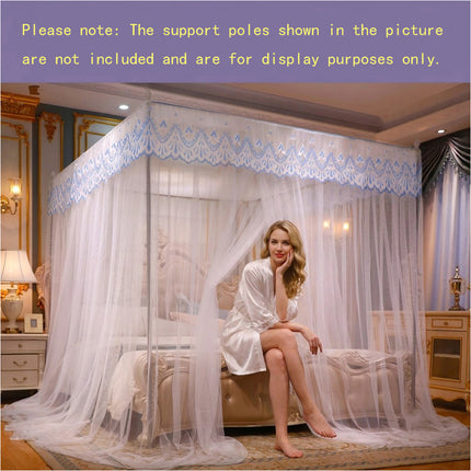 White 4 Corner Gauze Bed Canopy Mosquito Netting 150x200cm