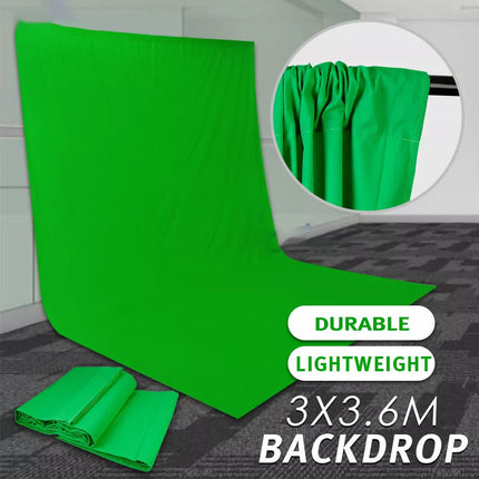 3X3.6M Collapsible Green Screen Photo Backdrop Muslin Background Studio Curtain