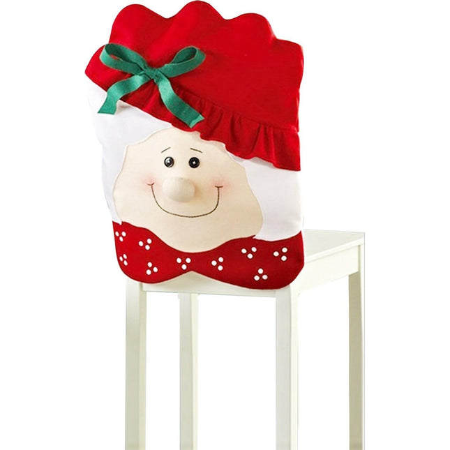 6x Christmas Cute Lady Santa Hat Chair Covers Dinner Home Décor Ornaments Gift