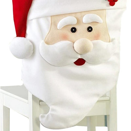 6x Christmas Cute  Santa Hat Chair Covers Dinner Home Décor Ornaments Gift
