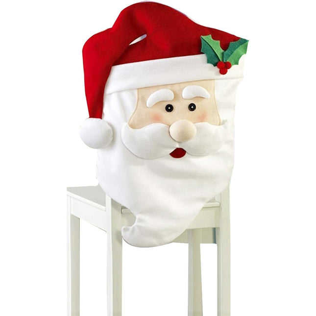 6x Christmas Cute  Santa Hat Chair Covers Dinner Home Décor Ornaments Gift