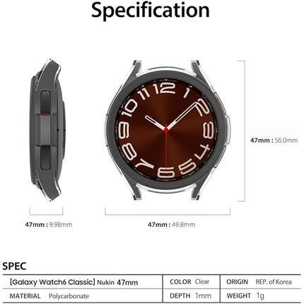 Samsung Galaxy Watch 6 Classic 47mm Watch cover protector case , Full Protection Cover Soft TPU Bumper Frame