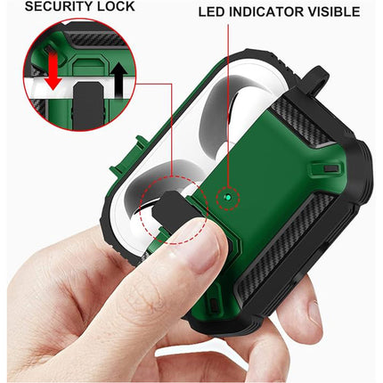 Green Armor Case FOR Apple AirPods Pro, Heavy Duty Shockproof Earphone Protective Cover
