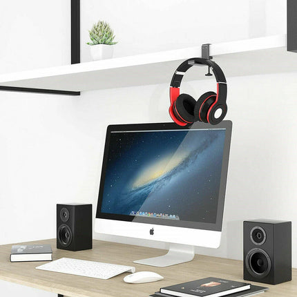 Headset Hanger Headphone Hook Holder Desk Mount Stand with Foldable Clamp