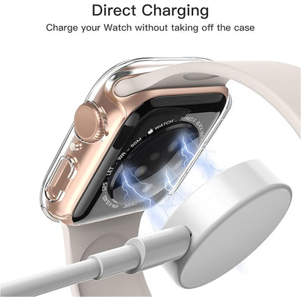 Case with Screen Protector for Apple Watch SE 3/2/1 (2025/2022/2020) / Series 6 5 4 40mm Built-in Tempered Glass 2 Pack Clear
