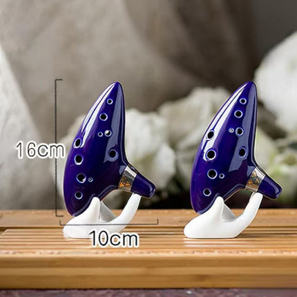 12 Hole Zelda Ocarina Alto C Ceramic Flute Instrument Christmas Gift w Stand