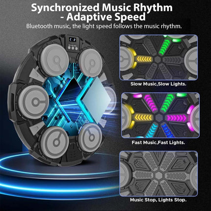 Music Punching Machine Bluetooth Wall Mounted Boxing Trainer Toy