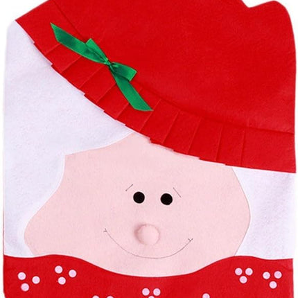 6x Christmas Cute Lady Santa Hat Chair Covers Dinner Home Décor Ornaments Gift