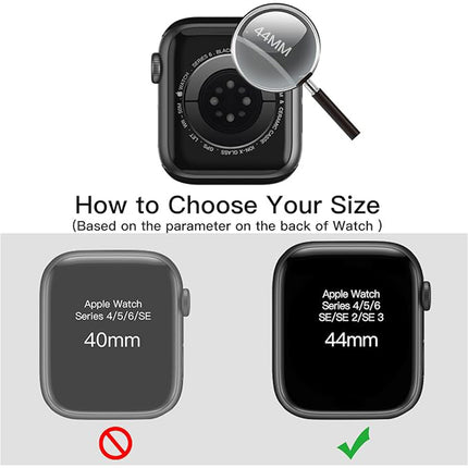 Case with Screen Protector for Apple Watch SE 3/2/1 (2025/2022/2020) / Series 6 5 4 44mm Built-in Tempered Glass 2 Pack Clear