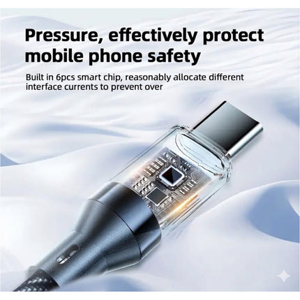 1m Type-C to Type-C Braided 100w Fast Charging Cable Charger Data