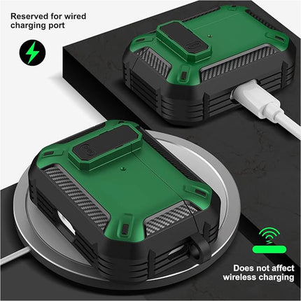 Green Armor Case FOR Apple AirPods Pro, Heavy Duty Shockproof Earphone Protective Cover