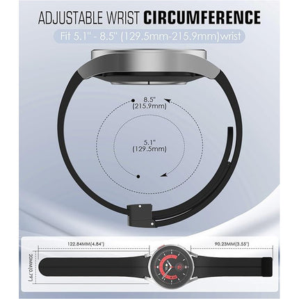 Black Samsung Galaxy Watch Band Strap Series 7 6 Classic 5 Pro 4 40mm 44mm Silicone 47