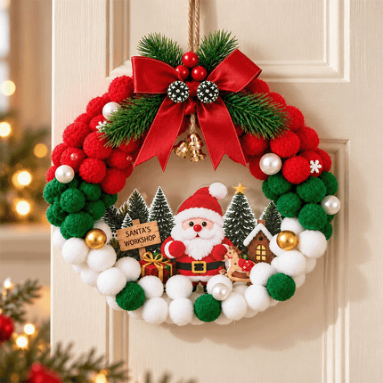 Handmade 3D Fabric Poke Wreath DIY Kit Christmas Wreath Making Set Craft Gift