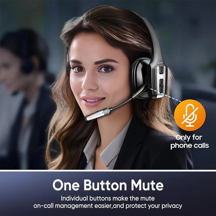Bluetooth Headphones Noise Cancelling Microphone Trucker Bluetooth Headset