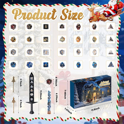 Mystery Dice Set Vacation Advent Calendar 2025 24 Days Surprise Gifts