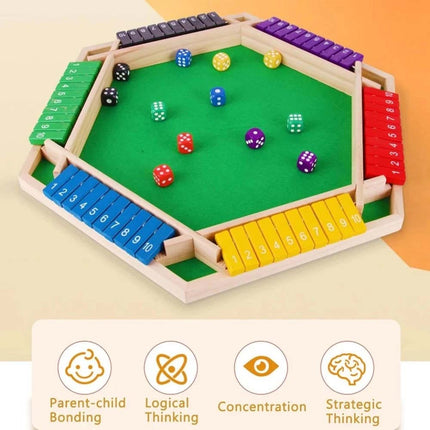 Shut the Box Game Wooden Board Number Drinking Dice Toy Family Traditional Game