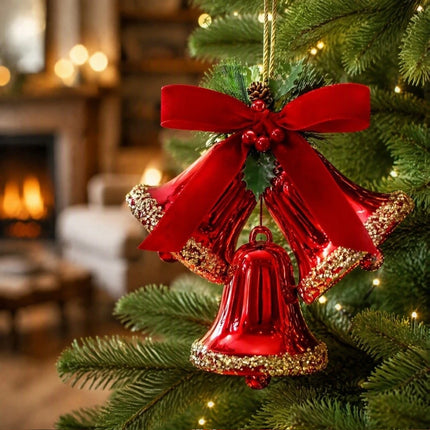 Triple-Bell Christmas Bell Hanging Ornament Window Decoration