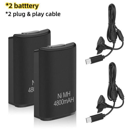 For Xbox 360 Xbox Wireless Controller 2 Pack Rechargeable Battery Kit
