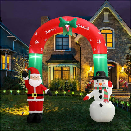 2.4M Christmas Inflatable Archway Xmas LED Lights Outdoor Decoration