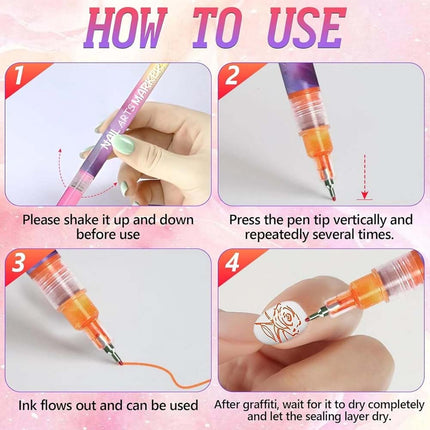 12Pcs 3D Nail Art Drawing Pen Waterproof Painting Liner Drawing Embellishing