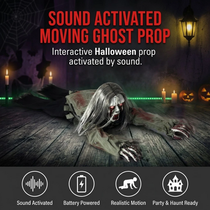 Halloween Decorations Scary Crawling Zombie with Horror Sound & Glowing Eyes